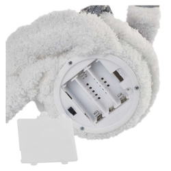 LED vánoční sněhulák sedící, 31 cm, 3x AA, vnitřní, teplá bílá