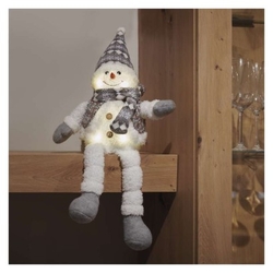 LED vánoční sněhulák sedící, 31 cm, 3x AA, vnitřní, teplá bílá