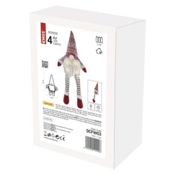 LED vánoční skřítek sedící, 27 cm, 3x AA, vnitřní, teplá bílá