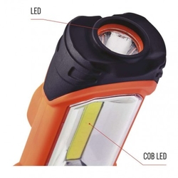 COB LED + LED pracovní svítilna P4111, 280 lm, 3× AA