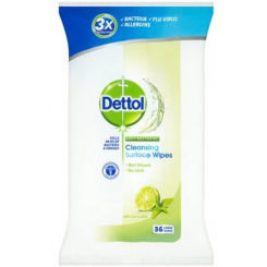 Dettol dezinfekční ubrousky na povrchy limetka a máta 36 ks