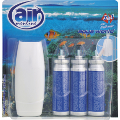 Air Menline Aqua World, osvěžovač vzduchu, rozprašovač + náplň 3 ks, 3x 15 ml