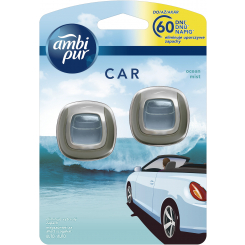 Ambi Pur Car Ocean Mist připínací osvěžovač vzduchu do auta, 2 ks