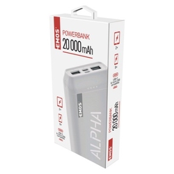 Powerbanka EMOS Alpha 20, 20000 mAh, bílá + kabel USB-C