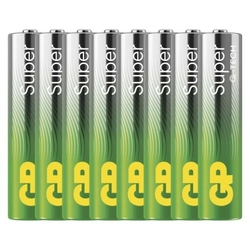 Alkalická baterie GP Super AAA (LR03), 8 ks