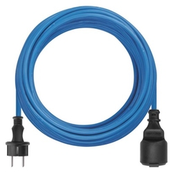 Počasí odolný prodlužovací kabel 20 m / 1 zásuvka / modrý / silikon / 230 V / 1,5 mm2