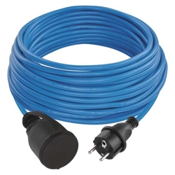 Počasí odolný prodlužovací kabel 20 m / 1 zásuvka / modrý / silikon / 230 V / 1,5 mm2