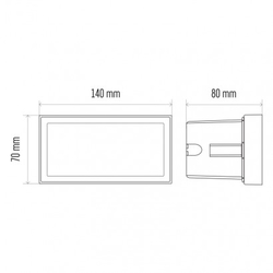 LED orientační vestavné svítidlo 140×70, 4W neut. bílá IP54