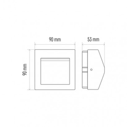 LED orientační přisazené svítidlo, obd. 4W teplá bílá IP54