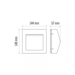 LED orientační přisazené svítidlo, čtv. 6W teplá bílá IP54