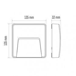 LED orientační přisazené svítidlo, 3W neutrální bílá, IP65