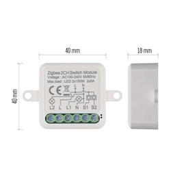 GoSmart modul spínací IP-2102SZ, ZigBee, 2-kanálový