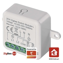 GoSmart modul spínací IP-2104SZ, ZigBee, 2-kanálový (nevyžaduje N vodič)