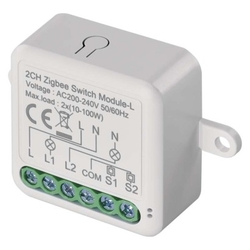 GoSmart modul spínací IP-2104SZ, ZigBee, 2-kanálový (nevyžaduje N vodič)