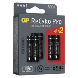 Nabíjecí baterie GP ReCyko Pro Professional AAA (HR03), 6 ks