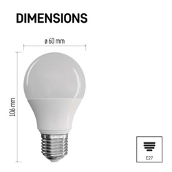 LED žárovka Classic A60 / E27 / 5,2 W (40 W) / 470 lm / neutrální bílá