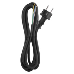 Flexo šňůra guma/neopren 3×1,5mm2, 3m, černá
