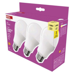 LED žárovka Classic A60 / E27 / 13 W (100 W) / 1521 lm / teplá bílá, 3 ks