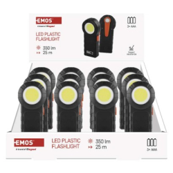 COB LED svítilna  plastová, 3× AAA, 12 ks