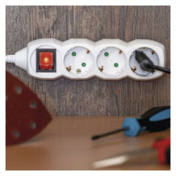 Prodlužovací kabel 1,4 m / 5 zásuvek / bílý / PVC / 1 mm2