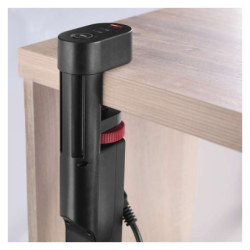 Prodlužovací kabel 1,5m/3 zásuvky/vypínač/uchycení na stůl/USB/černý/PVC/1,5mm2 