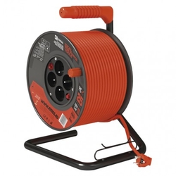 PVC kabel na bubnu s vypínačem – 4 zásuvky, 25m, 1,5mm2