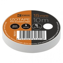 Izolační páska PVC 15mm / 10m bílá