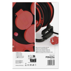 Venkovní prodlužovací kabel na bubnu 25 m / 4 zásuvky / guma / 230 V / 1,0 mm2 / IP44
