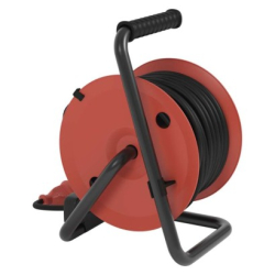 Venkovní prodlužovací kabel na bubnu 25 m / 4 zásuvky / guma / 230 V / 1,0 mm2 / IP44