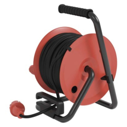 Venkovní prodlužovací kabel na bubnu 25 m / 4 zásuvky / guma / 230 V / 1,0 mm2 / IP44
