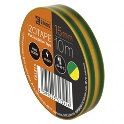Izolační páska PVC 15mm / 10m zelenožlutá