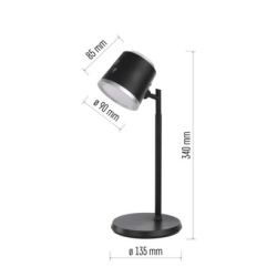 LED stolní lampa ABBIE nabíjecí, černá
