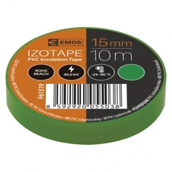 Izolační páska PVC 15mm / 10m zelená