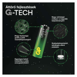 Alkalická baterie GP Ultra Plus AA (LR6), 10 ks