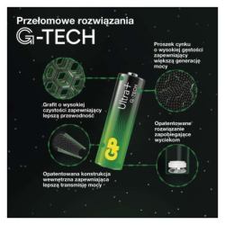 Alkalická baterie GP Ultra Plus AA (LR6), 10 ks