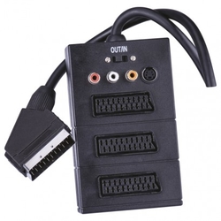 AV kabel SCART - 3x SCART + 3x CINCH + 1x SVHS 0,5m