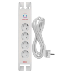 Přepěťová ochrana SCHUKO 900J – 4 zásuvky, 2m, bílá