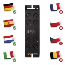Přepěťová ochrana EMOS SCHUKO – 8 zásuvek, 3m,černá