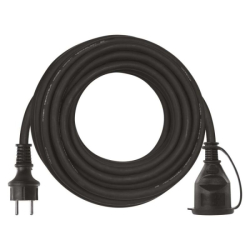 Venkovní prodlužovací kabel 10 m / 1 zásuvka / černý / guma-neopren / 250 V / 2,5 mm2
