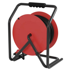 Venkovní prodlužovací kabel na bubnu 50 m / 4 zásuvky / černý / guma / 230 V / 2,5 mm2 