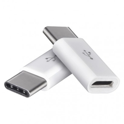 Adaptér micro USB-B 2.0 / USB-C 2.0, bílý, 2 ks, 2 ks