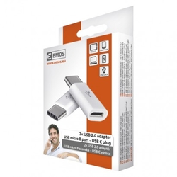 Adaptér USB micro B/F - USB C/M 2 ks