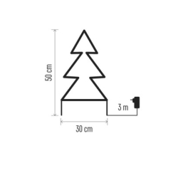 LED vánoční stromek kovový, 50 cm, venkovní i vnitřní, teplá bílá