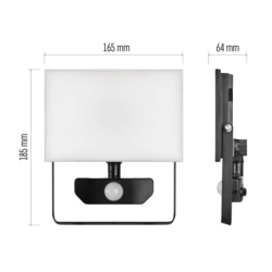 LED reflektor TAMBO se senzorem pohybu, 30 W, 3000 lm, černý