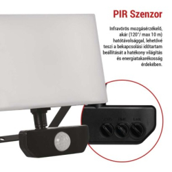 LED reflektor TAMBO se senzorem pohybu, 30 W, 3000 lm, černý