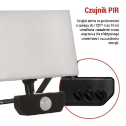 LED reflektor TAMBO se senzorem pohybu, 30 W, 3000 lm, černý