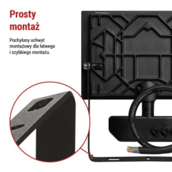 LED reflektor TAMBO se senzorem pohybu, 30 W, 3000 lm, černý