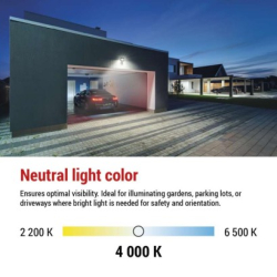 LED reflektor TAMBO se senzorem pohybu, 30 W, 3000 lm, černý