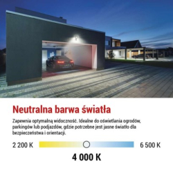 LED reflektor TAMBO se senzorem pohybu, 30 W, 3000 lm, černý