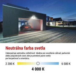 LED reflektor TAMBO se senzorem pohybu, 30 W, 3000 lm, černý